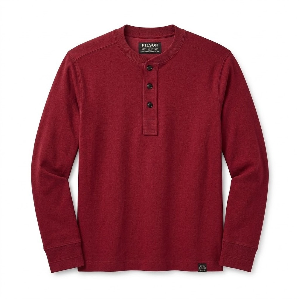 Filson Women's Red Cotton Long Sleeve Henley Shirt Size XS NOTES - IW